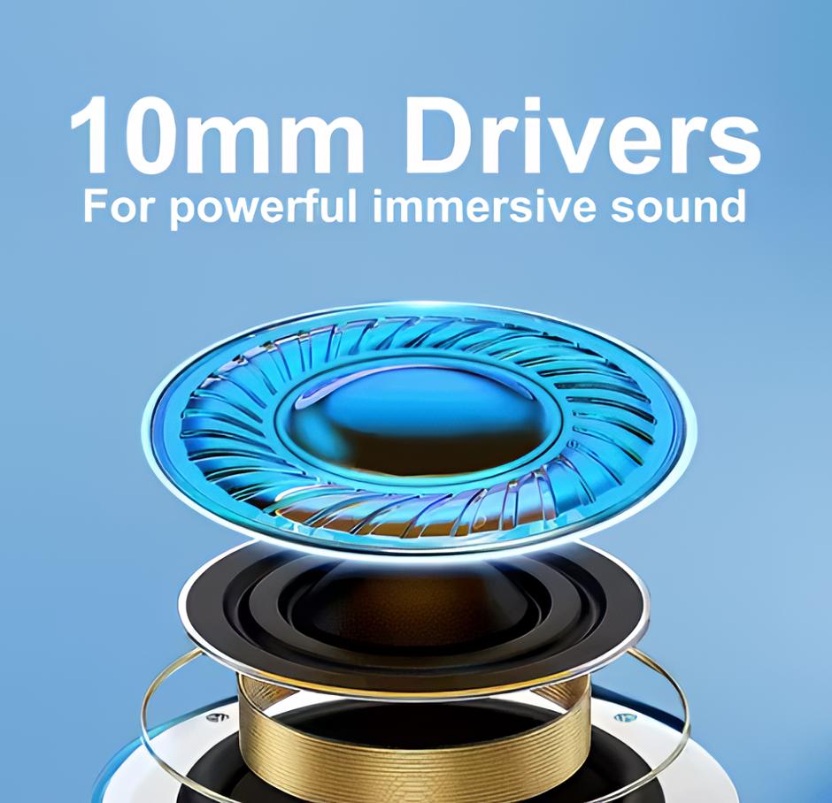 ONBIZ Wireless Earbuds, Bluetooth V5.3, 35 Hours Talking Time, 10mm Drivers, ENC for Calling, Type-C Fast Charging