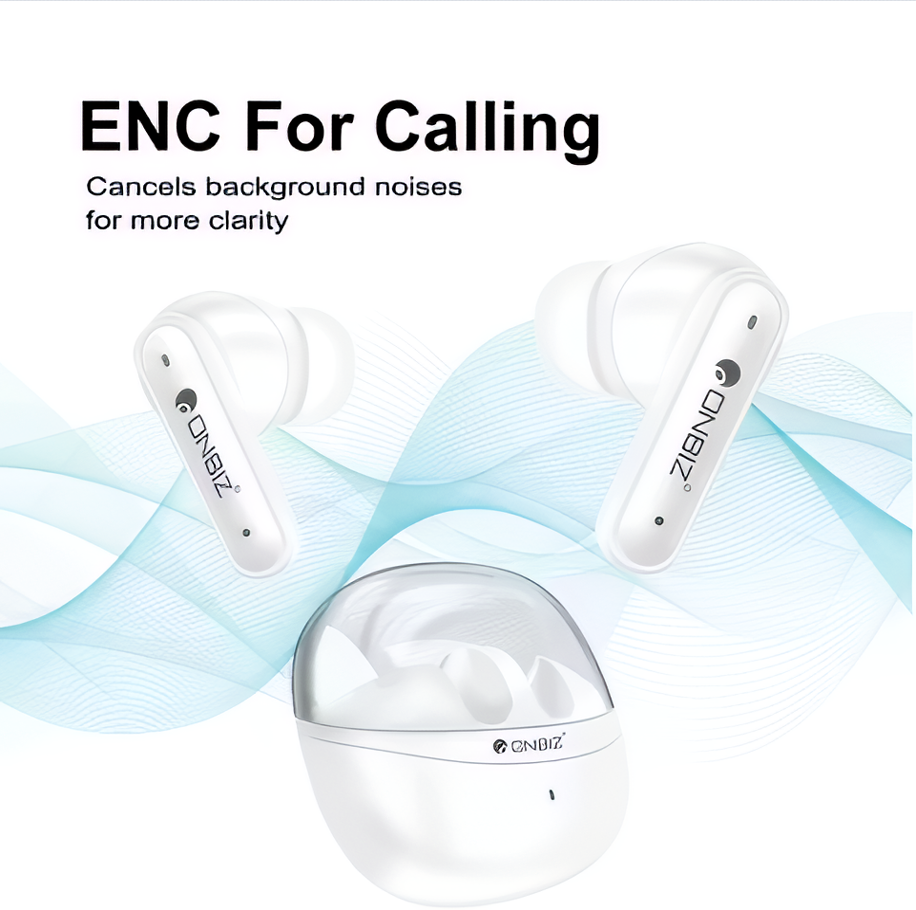 ONBIZ Wireless Earbuds, Bluetooth V5.3, 35 Hours Talking Time, 10mm Drivers, ENC for Calling, Type-C Fast Charging