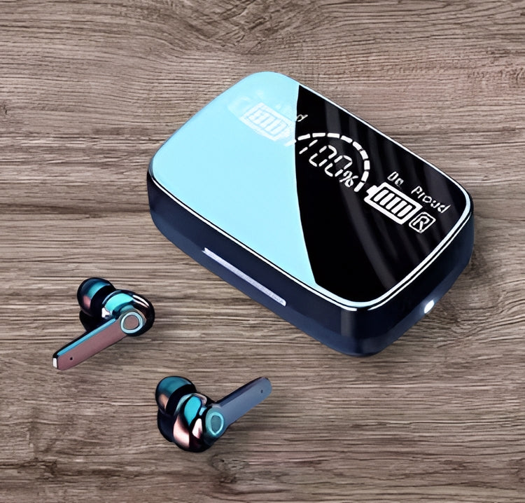 M 19 TWS Bluetooth 5.0 Wireless In Ear Earbuds Touch Waterproof LED Digital Display Bluetooth Headset (Black, True Wireless)