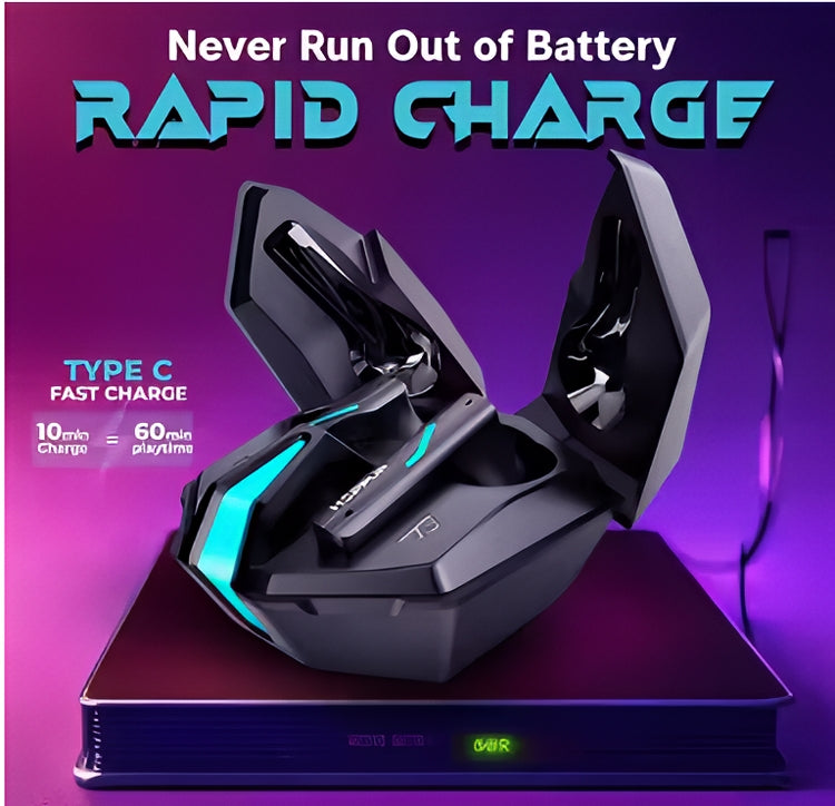 Hoppup Xo6 Gaming Earbuds with 35MS Low Latency, RGB LED, 13MM DRIVERS & 50H PlayTime Bluetooth (Cobalt Blue, True Wireless)