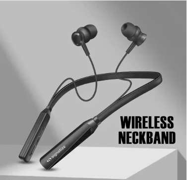 Signatize Wireless in-Ear Neckband Bluetooth Earphones with 10mm Drivers, Rich Music Experience, Above 20 Hours Playtime, Type C Fast Charging, Neckband Earphones with Voice Assistant-Black