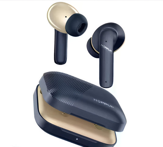 Hoppup AirDoze Z51 with 4 Mic ENC, 13MM Drivers, 50H Playtime, 40MS Low Latency 5.4V Bluetooth (Blue, True Wireless)