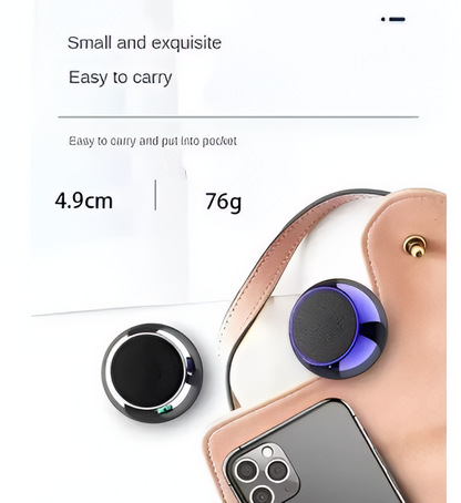 Ultra Mini Wireless Bluetooth Speaker with Heavy Metal Electroplating Round Speaker  Wireless Button Controlled, Long Lasting Battery & Quick Charge Pack of 1 (Multicolor) bluetooth speakr, best bluetooth speaker, , base Bluetooth speaker