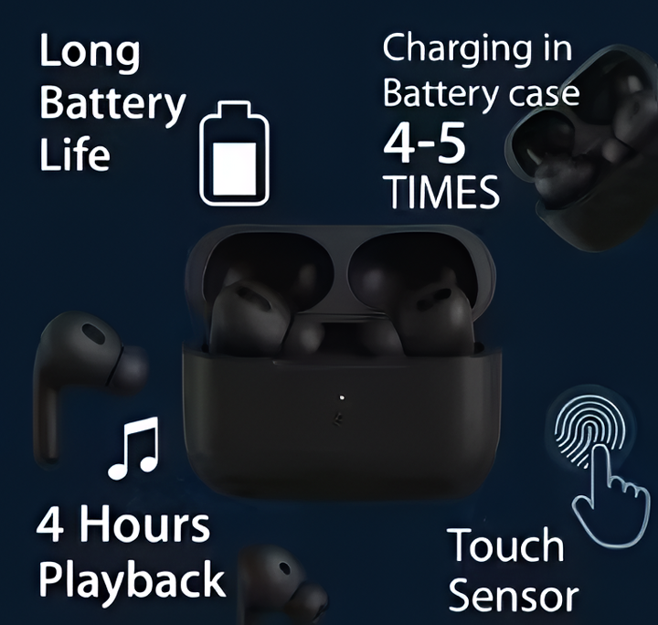 Wireless TWS Bluetooth Ear buds with Free Protective Case (black) | High-Quality Sound | Long Battery Life | Touch Control Ear buds | Comfortable Fit | Bluetooth 5.3 Ear buds ,Perfect for Music, Calls, and | Ideal for Gaming, Workout, and Travel